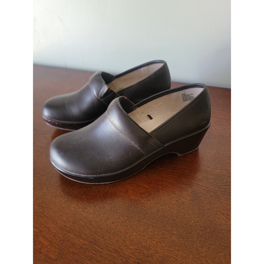 JBU Jambu Women's Cordoba Clog Size 8M Brown Leather Comfort Slip On Casual EUC